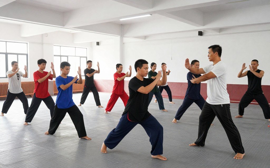 Beginner Bokator class learning movement under instructor supervision Beginner Bokator class learning movement under instructor supervision