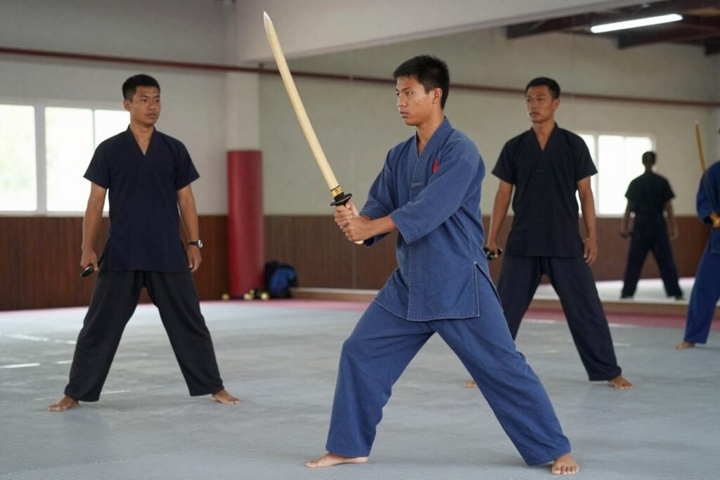 Blunt sword replica used in supervised Bokator training Blunt sword replica used in supervised Bokator training