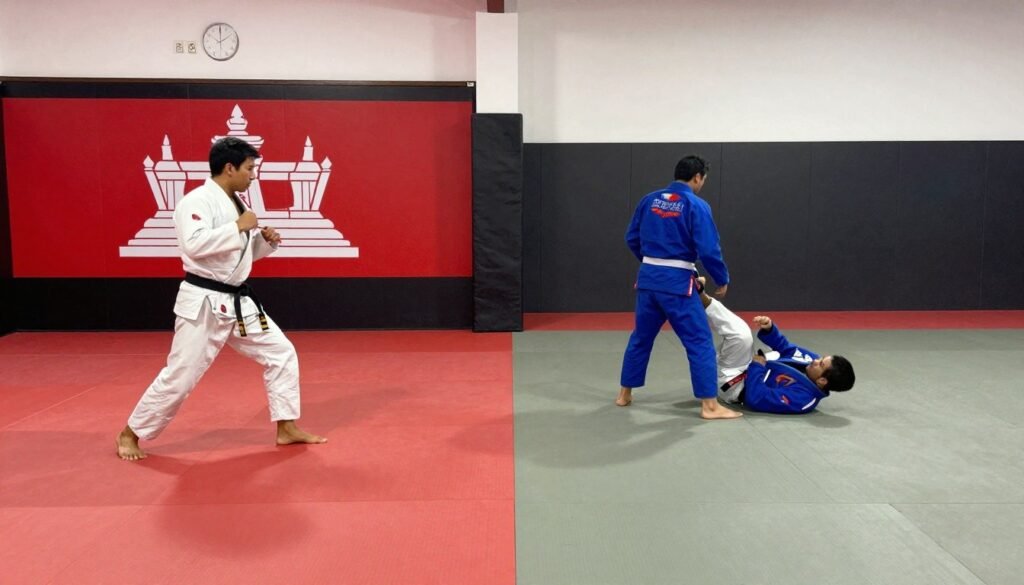 Bokator and Brazilian jiu-jitsu comparison training scene Bokator and Brazilian jiu-jitsu comparison training scene
