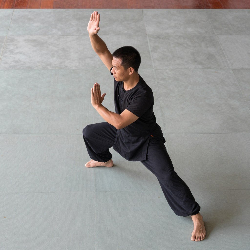Bokator footwork practice on a training mat Bokator footwork practice on a training mat