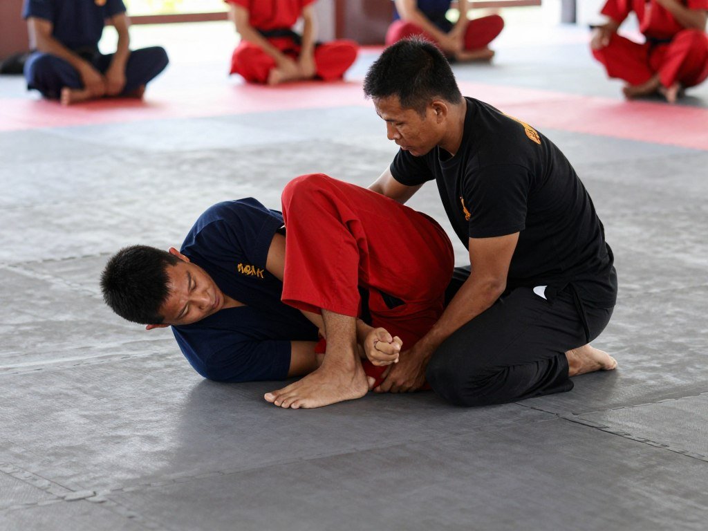 Bokator ground fighting practice with safety mats Bokator ground fighting practice with safety mats