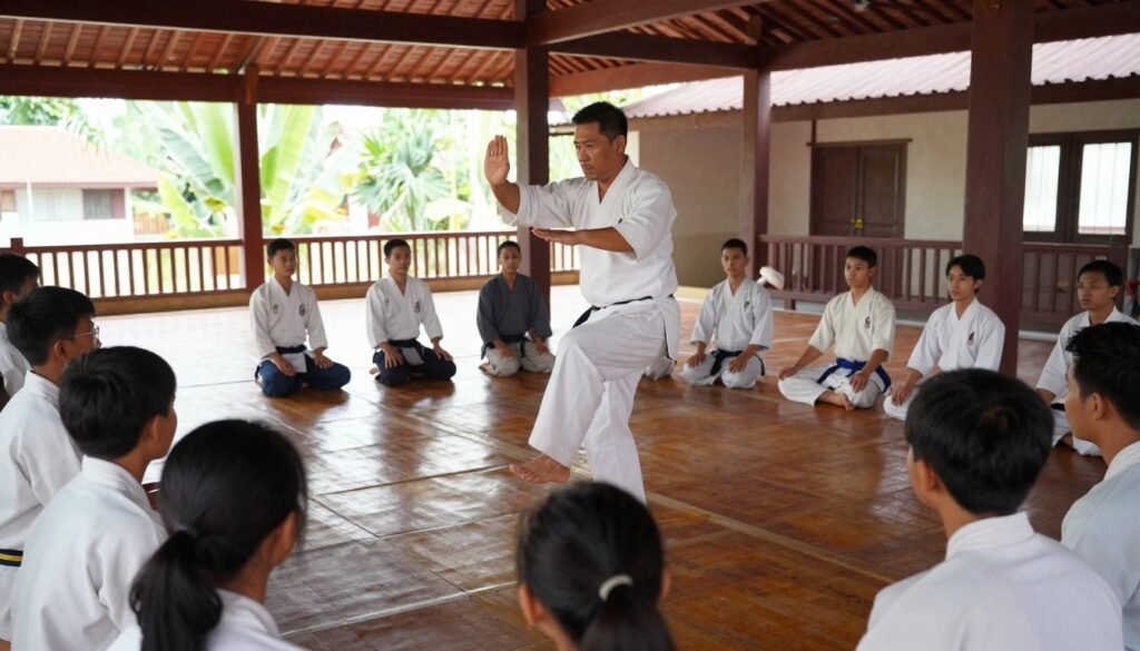 Bokator instructor teaching movement and distance control Bokator instructor teaching movement and distance control