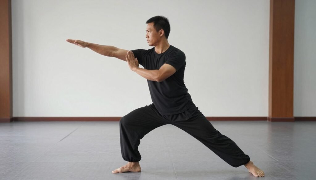 Bokator practitioner demonstrating Chay Yam stance alignment Bokator practitioner demonstrating Chay Yam stance alignment