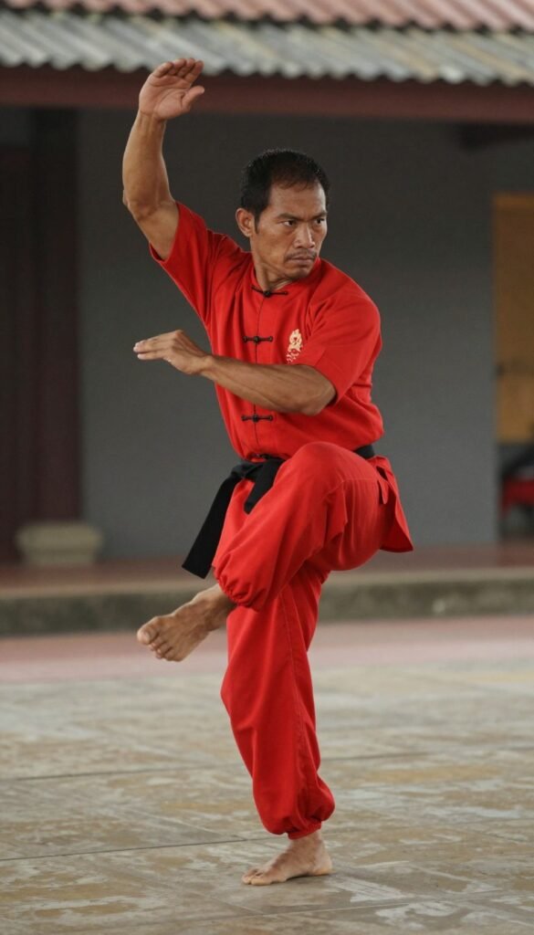 Bokator practitioner practicing a controlled animal-inspired movement Bokator practitioner practicing a controlled animal-inspired movement
