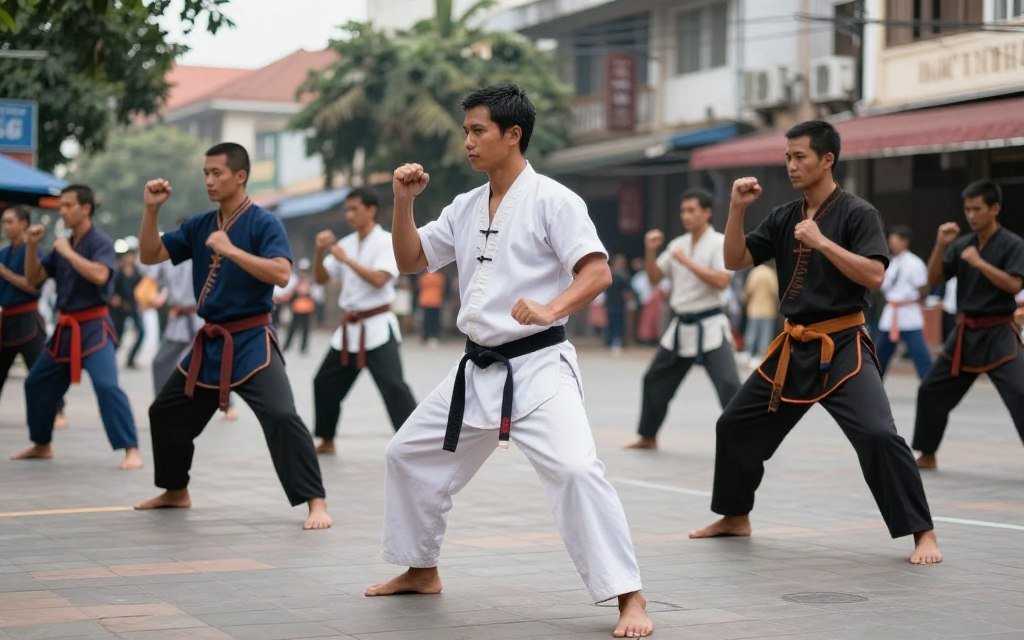 Bokator students training in Phnom Penh Bokator students training in Phnom Penh