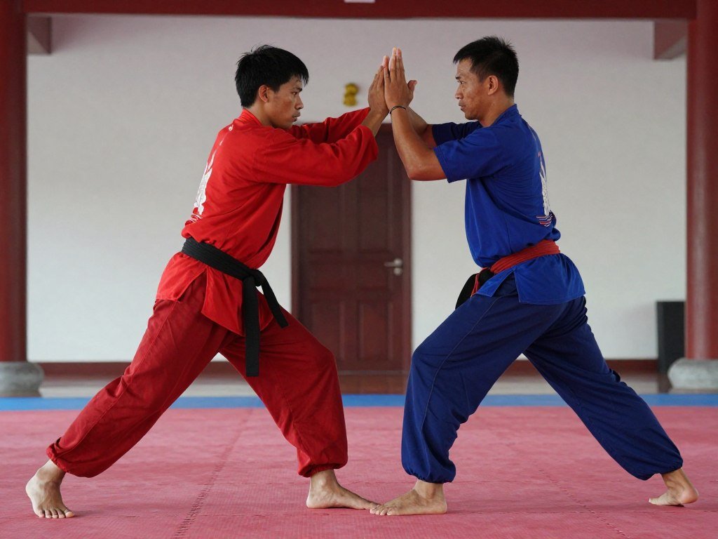 Bokator training partner practicing safe grappling movement Bokator training partner practicing safe grappling movement