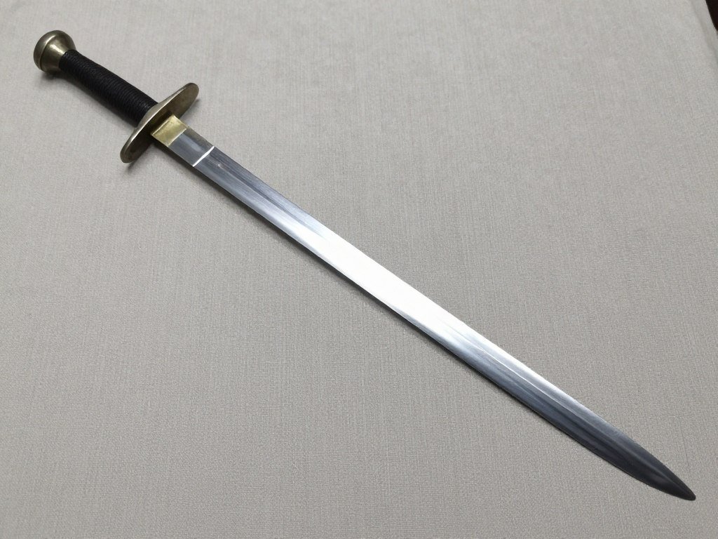 Flexible steel whip sword with a long narrow blade
