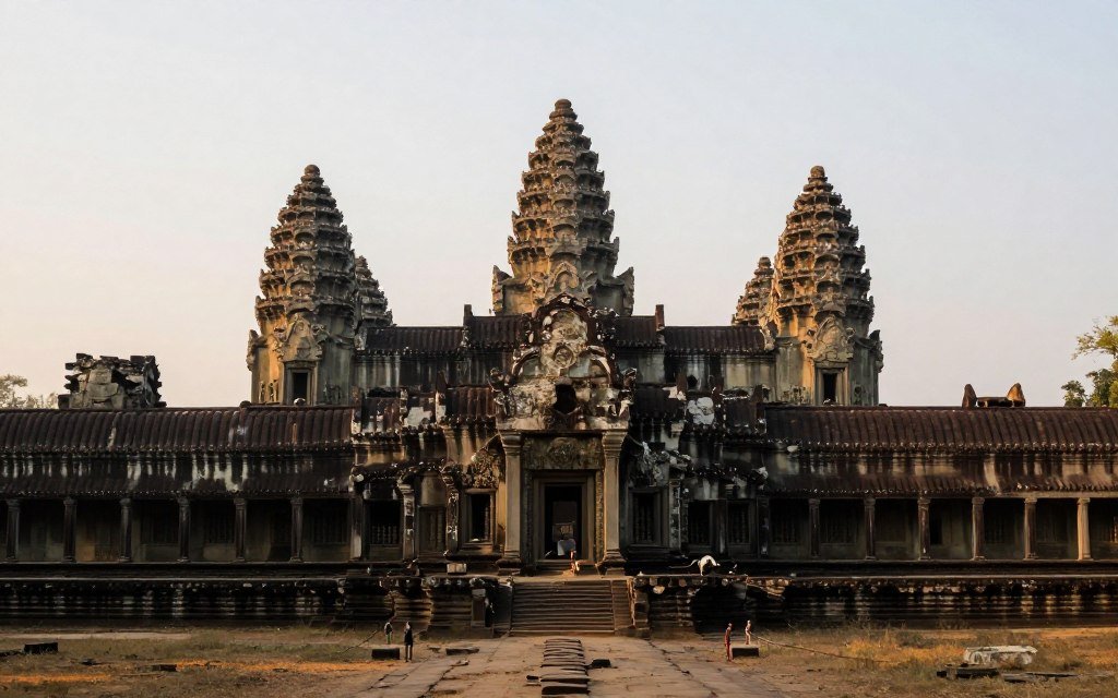 Historic Cambodian temple architecture connected with Khmer Empire history Historic Cambodian temple architecture connected with Khmer Empire history