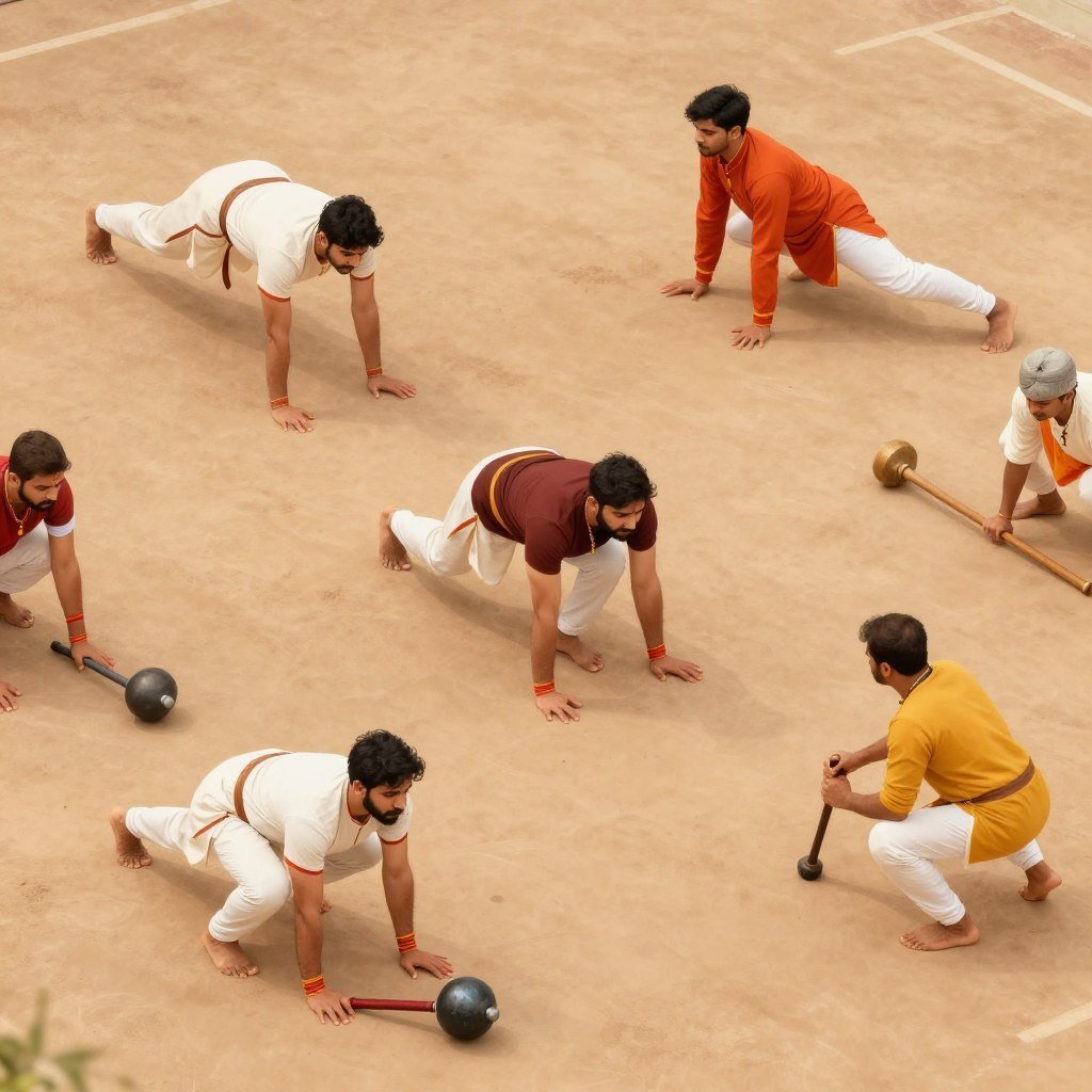 Musti Yuddha Akhada training with dand baithak gada and mudgar