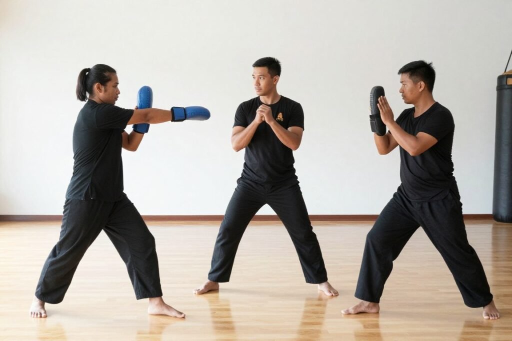 Qualified instructor supervising safe Bokator weapons training Qualified instructor supervising safe Bokator weapons training