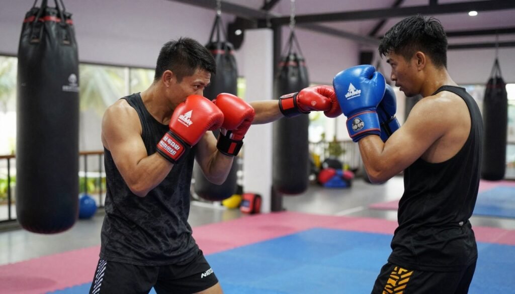 Supervised Bokator impact conditioning with training pads Supervised Bokator impact conditioning with training pads