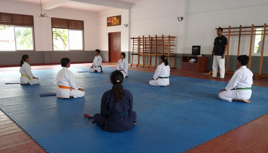 Traditional Kerala martial arts school prepared for supervised study