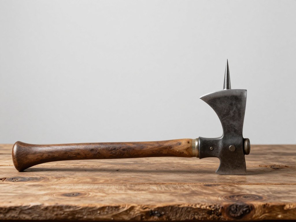 Historical crescent-bladed Indian battle axe